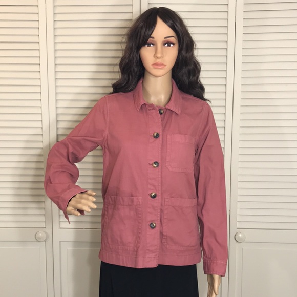 Madewell Jacket Garment-Dyed Ashwood Chore Coat Utility Shacket Pink XS - Picture 5 of 16